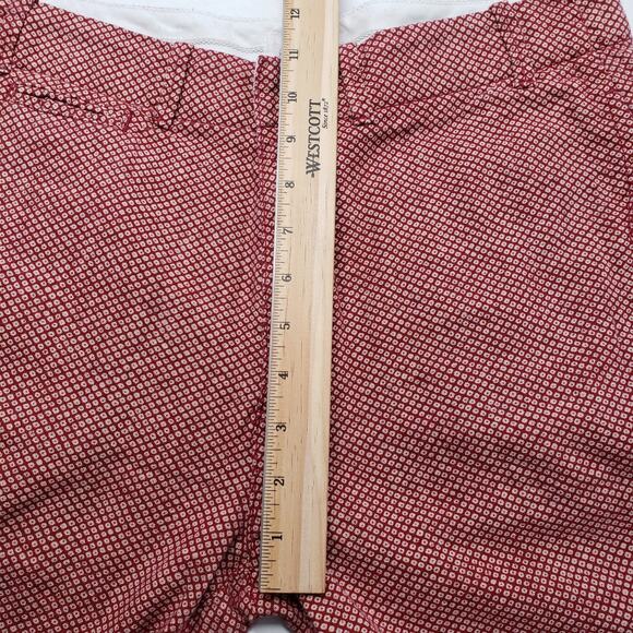 Garbstore Chino Shorts Mens 32 Red Pattern 10" Luxury Cotton Summer Japan London - Picture 5 of 16